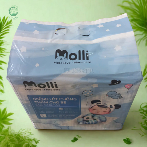 Miếng Lót Chống Thấm Cho Bé Molli - Bảo Vệ Nệm và Xe Đẩy, Vải Tencel Mềm Mại, An Toàn, Kích Thước 45x60 cm